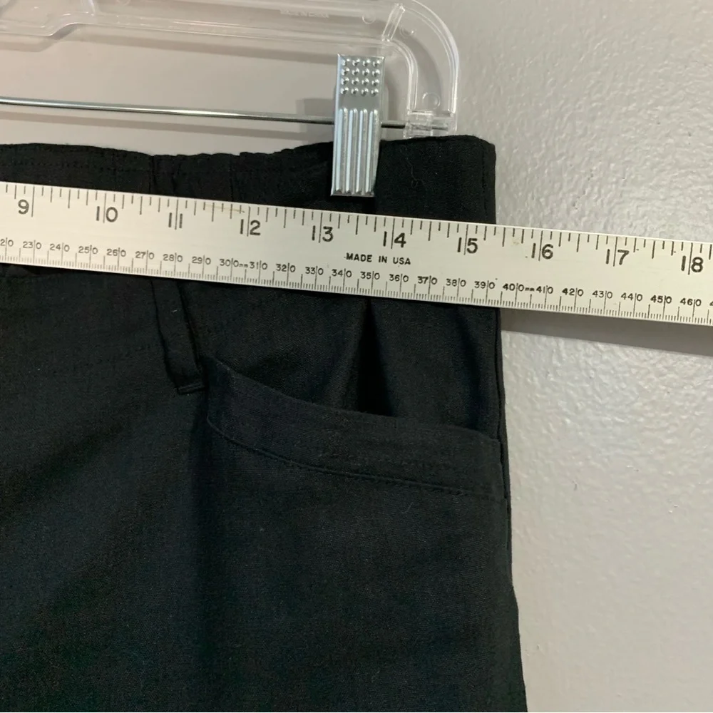 J. Jill Linen Stretch black trousers with‎ pockets. Size 8